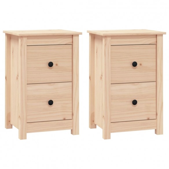 Tables de chevet 2 pcs 40x35x61,5 cm Bois de pin massif