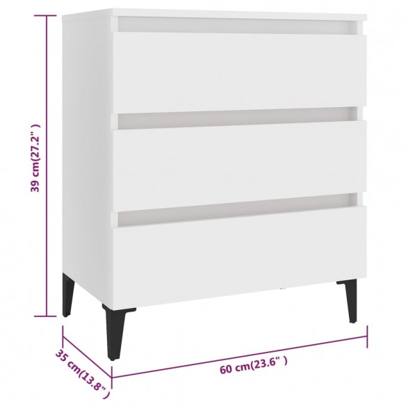 Buffet Blanc 60x35x69 cm Aggloméré