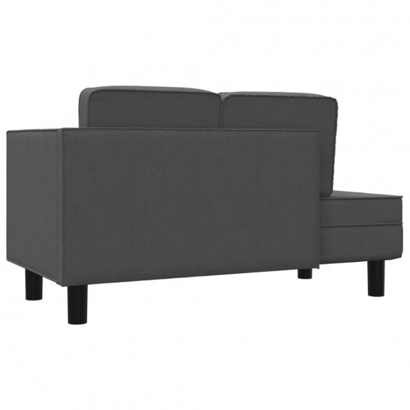 Chaise longue avec coussins et traversin gris foncé tissu