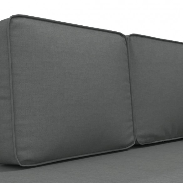 Chaise longue avec coussins et traversin gris foncé tissu