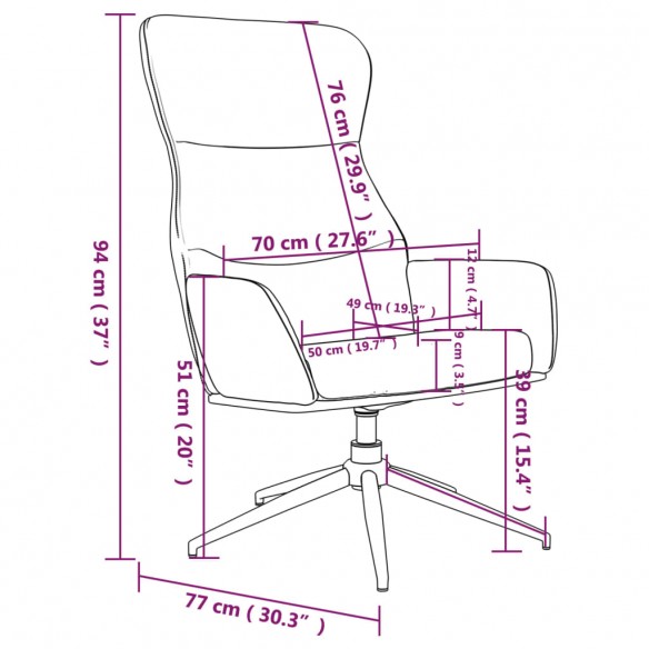 Chaise de relaxation Marron brillant Similicuir