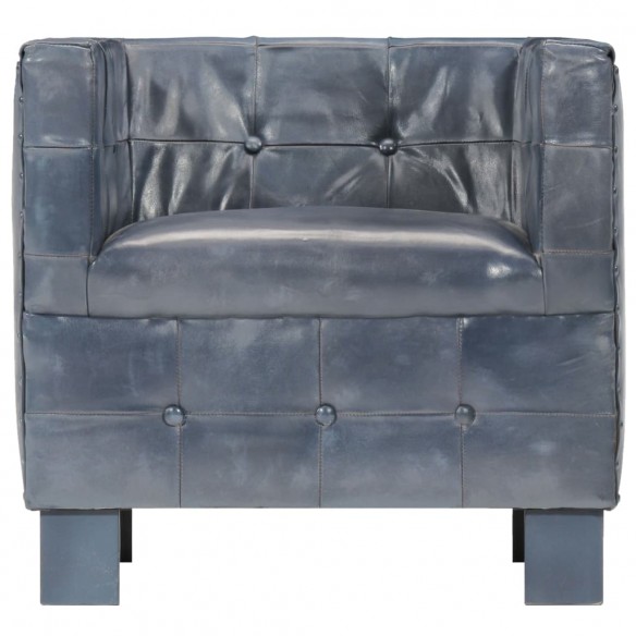 Fauteuil Gris Cuir véritable