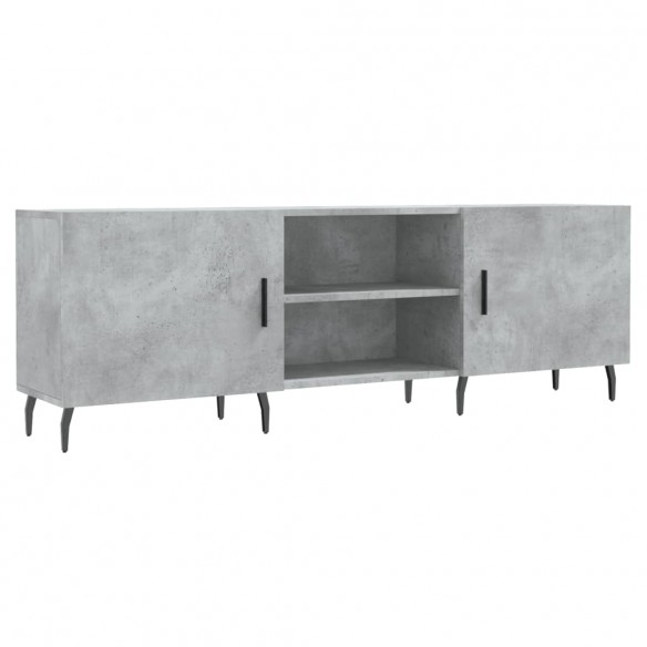 Meuble TV gris béton 150x30x50 cm bois d'ingénierie