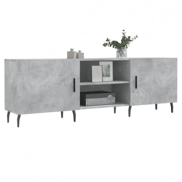 Meuble TV gris béton 150x30x50 cm bois d'ingénierie