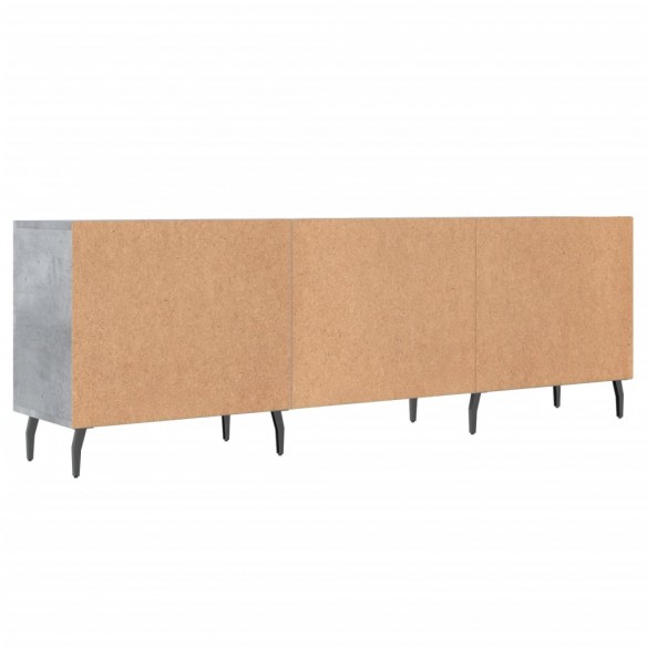 Meuble TV gris béton 150x30x50 cm bois d'ingénierie