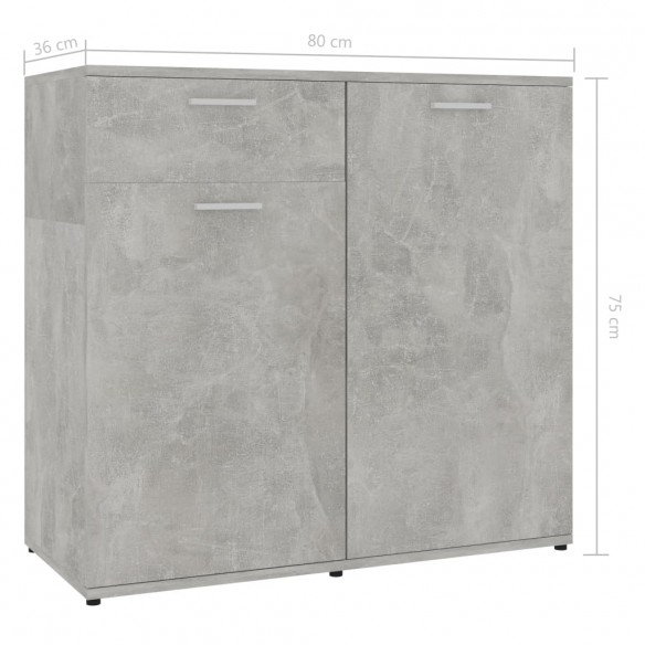 Buffet Gris béton 80x36x75 cm Aggloméré