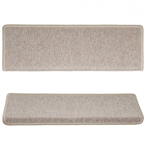 Tapis d'escalier 10 pcs 65x21x4 cm Taupe