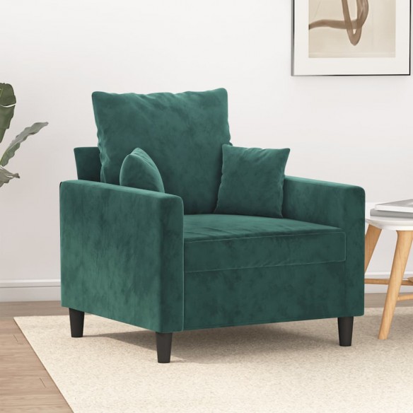 Fauteuil Vert foncé 60 cm Velours