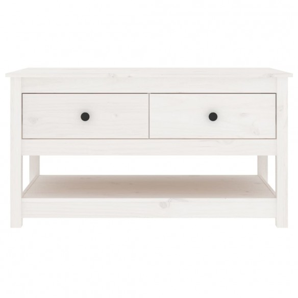 Table basse Blanc 102x49x55 cm Bois massif de pin