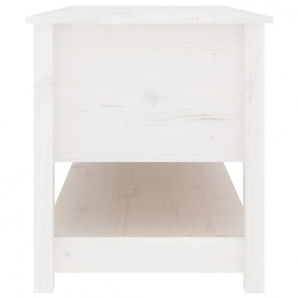 Table basse Blanc 102x49x55 cm Bois massif de pin