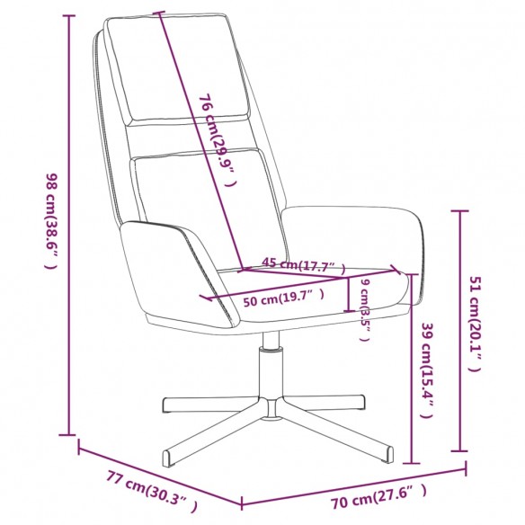 Chaise de relaxation Gris foncé Velours