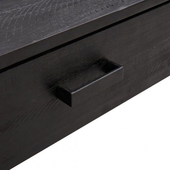 Table basse Noir 90x50x35 cm Bois de pin massif