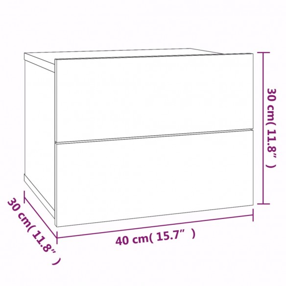 Table de chevet Sonoma gris 40x30x30 cm Bois d'ingénierie