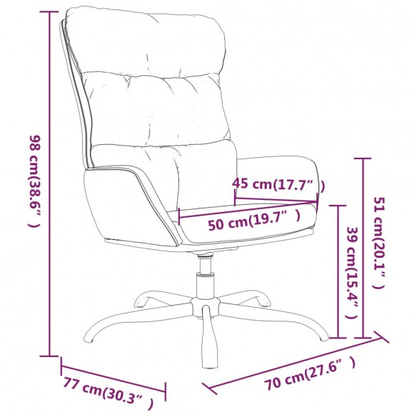 Chaise de relaxation Noir Tissu