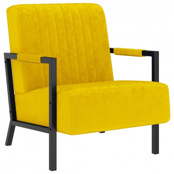 Fauteuil Jaune moutarde Velours