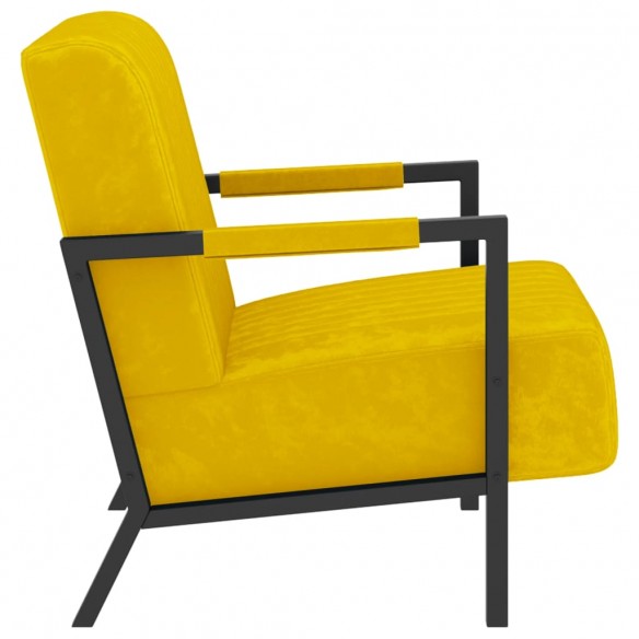 Fauteuil Jaune moutarde Velours