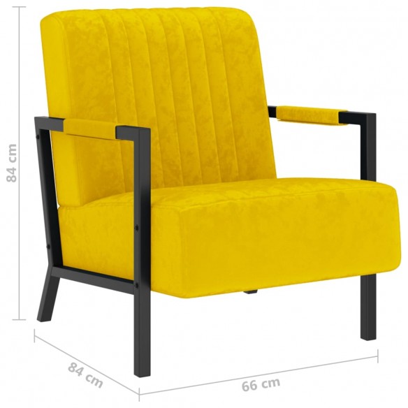 Fauteuil Jaune moutarde Velours