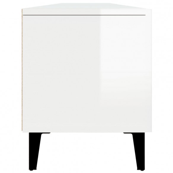 Meuble TV blanc brillant 180x31,5x40 cm bois d'ingénierie