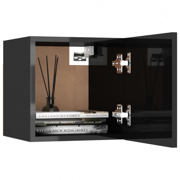 Meubles TV muraux 4 pcs Noir brillant 30,5x30x30 cm