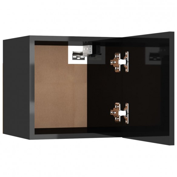 Meubles TV muraux 4 pcs Noir brillant 30,5x30x30 cm