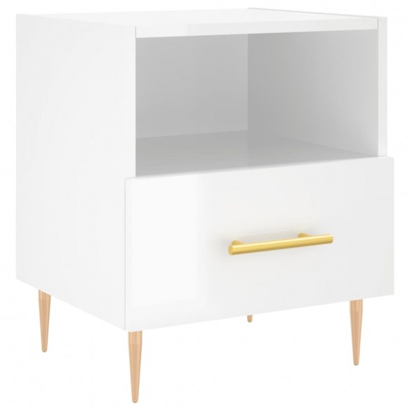 Tables de chevet 2 pcs blanc brillant 40x35x47,5 cm