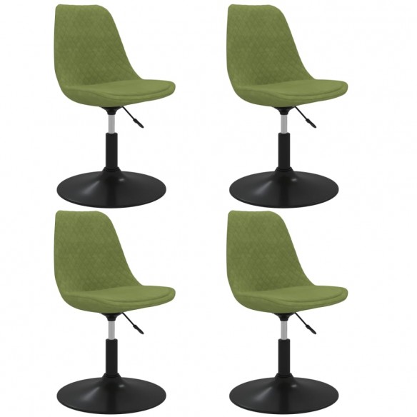 Chaises pivotantes à manger lot de 4 Vert clair Velours