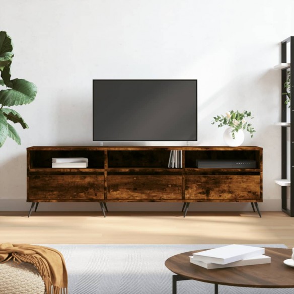 Meuble TV chêne fumé 150x30x44,5 cm bois d'ingénierie