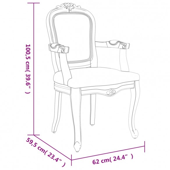 Chaise à manger bleu 62x59,5x100,5 cm velours