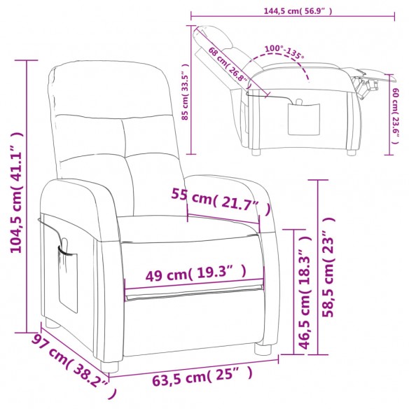 Fauteuil de massage Marron Tissu