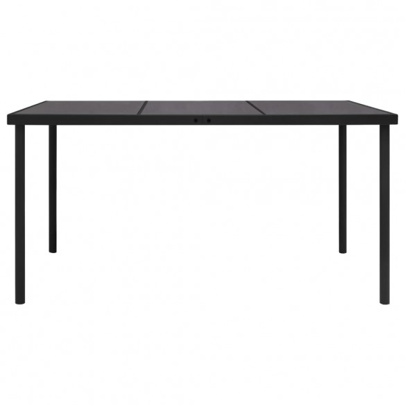 Table de jardin avec dessus en verre Noir 150x90x74 cm Acier