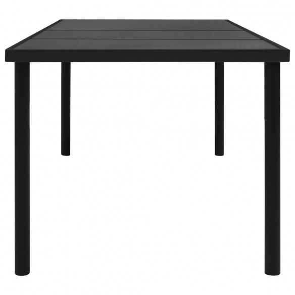 Table de jardin avec dessus en verre Noir 150x90x74 cm Acier