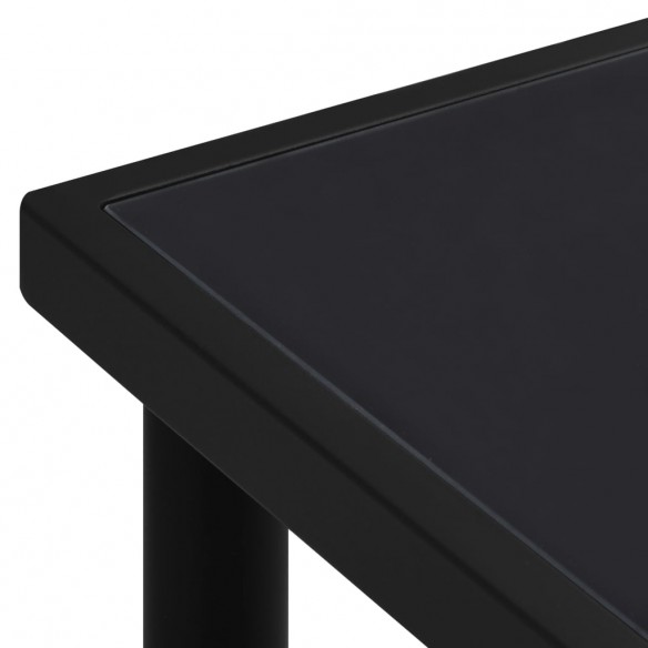 Table de jardin avec dessus en verre Noir 150x90x74 cm Acier