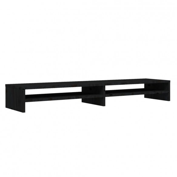 Support de moniteur Noir 100x24x13 cm Bois de pin solide