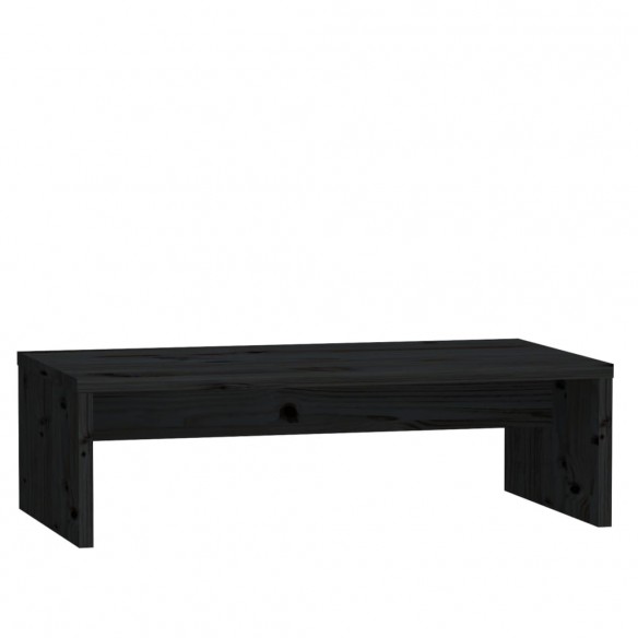 Support de moniteur Noir 50x27x15 cm Bois de pin solide