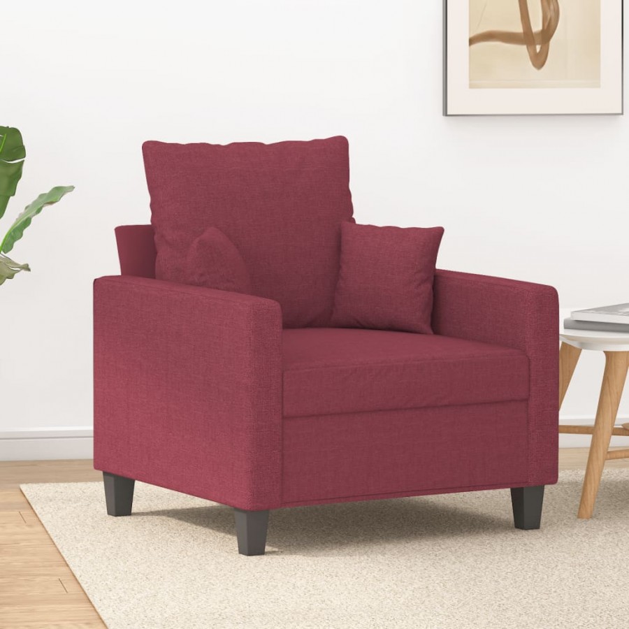 Fauteuil Rouge bordeaux 60 cm Tissu