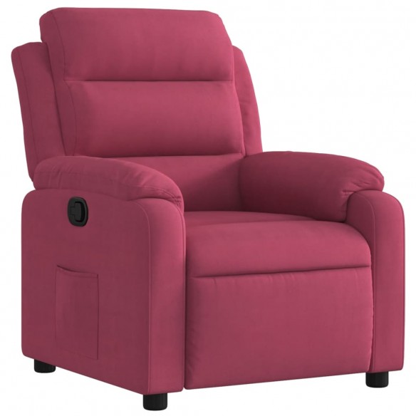 Fauteuil inclinable rouge bordeaux velours