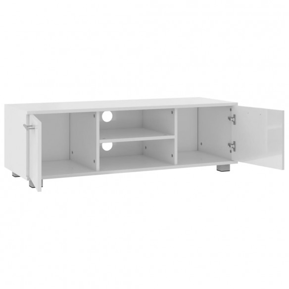 Meuble TV Blanc brillant 110x40x35 cm Bois d'ingénierie