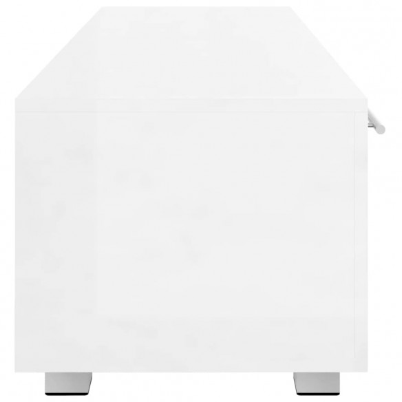 Meuble TV Blanc brillant 110x40x35 cm Bois d'ingénierie