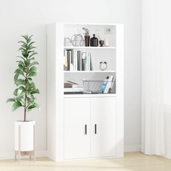 Armoire murale Blanc brillant 80x33x80 cm Bois d'ingénierie