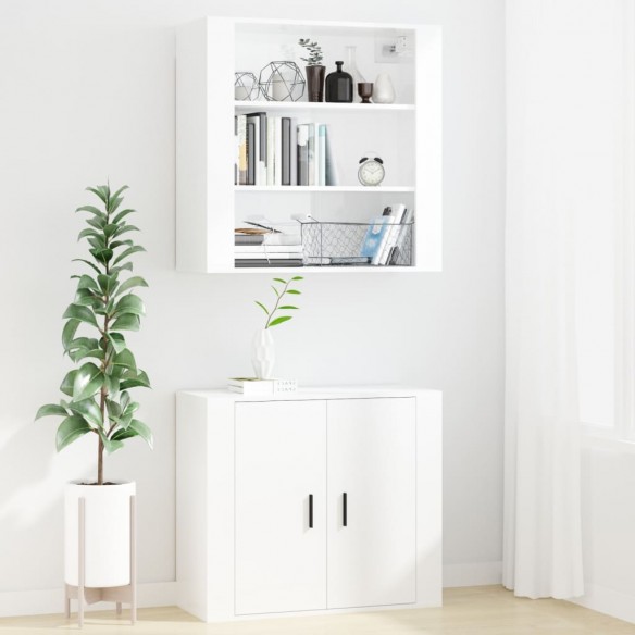 Armoire murale Blanc brillant 80x33x80 cm Bois d'ingénierie