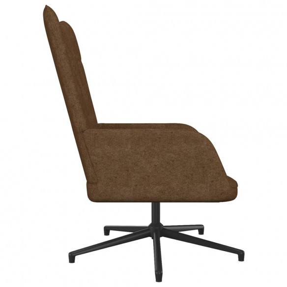 Chaise de relaxation avec tabouret Marron Tissu