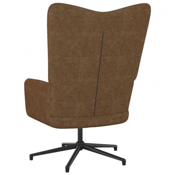 Chaise de relaxation avec tabouret Marron Tissu