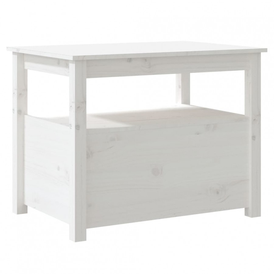 Table basse Blanc 71x49x55 cm Bois massif de pin Table basse Blanc 71x49x55 cm Bois massif de pin