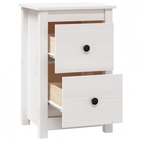 Tables de chevet 2 pcs Blanc 40x35x61,5 cm Bois de pin massif