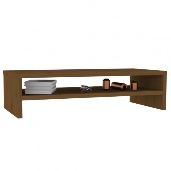 Support de moniteur Marron miel 50x24x13 cm Bois de pin solide