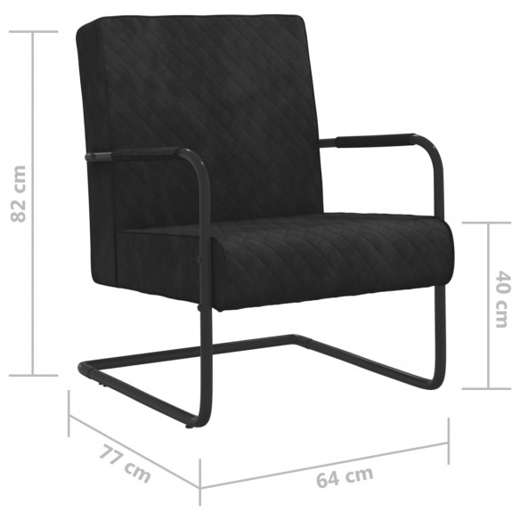 Chaise cantilever Noir Velours