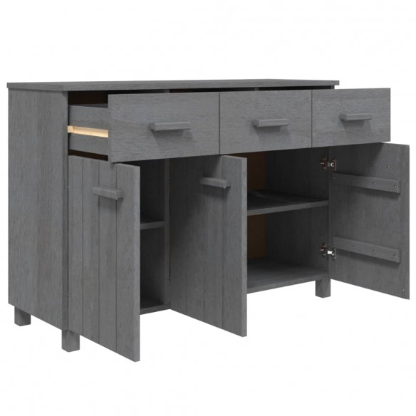 Buffet HAMAR Gris foncé 113x40x80 cm Bois massif de pin