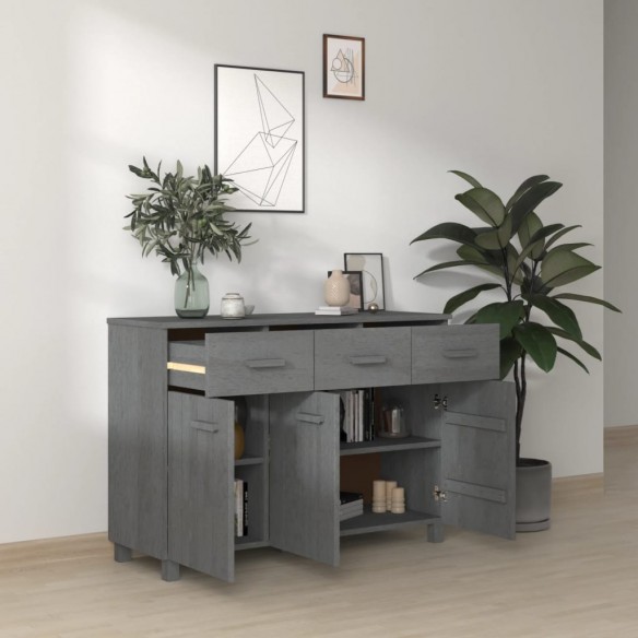 Buffet HAMAR Gris foncé 113x40x80 cm Bois massif de pin