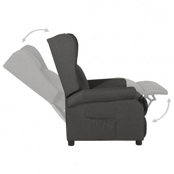 Fauteuil inclinable Gris foncé Tissu