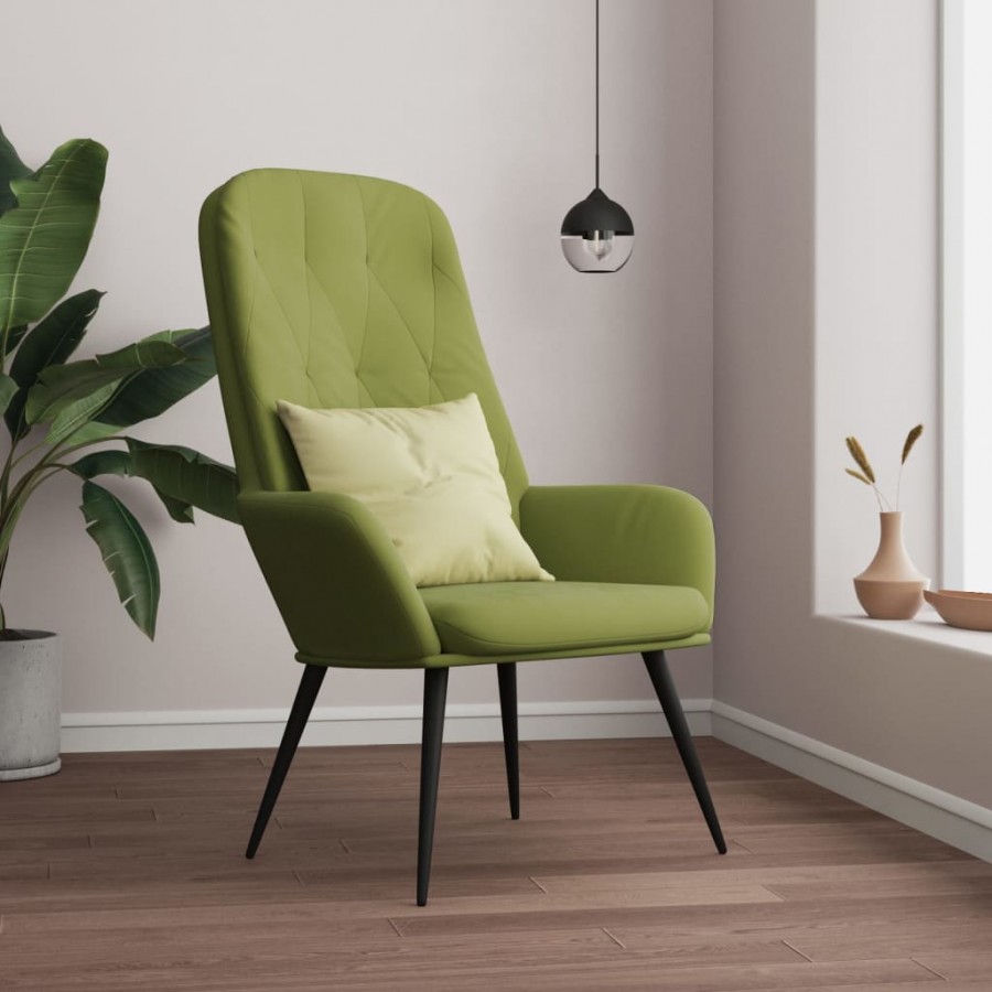 Chaise de relaxation Vert clair Velours